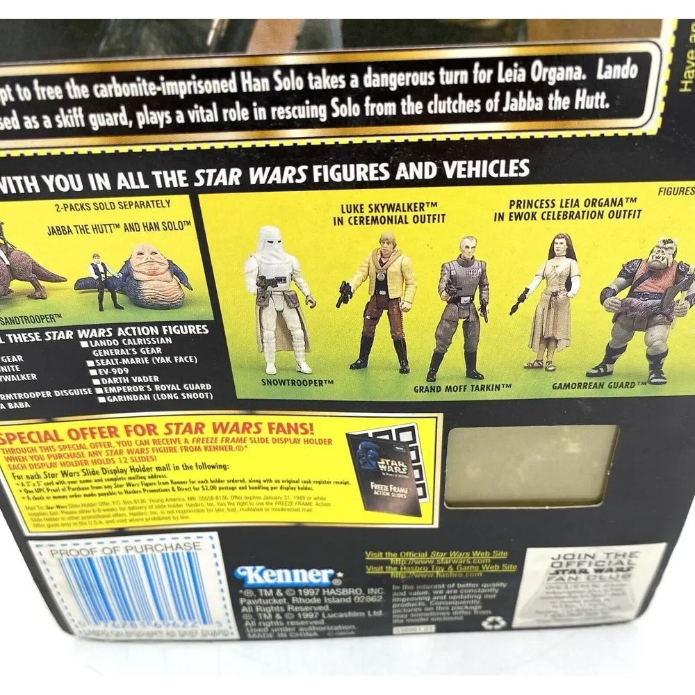 Vtg Sealed Star Wars Power of Force Freeze Frame Lando Calrissian as Skiff Guard